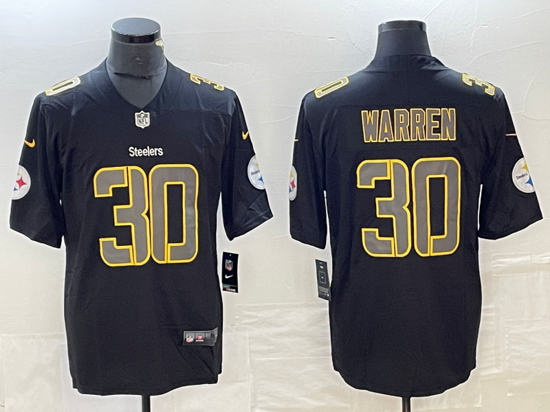 Men's Pittsburgh Steelers Jaylen Warren #30 Black Jersey